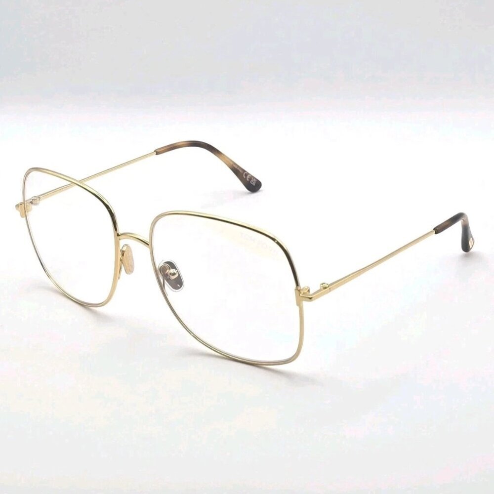 NWT Tom Ford FT6048-B Deep Gold Oversized 59mm Eyeglasses